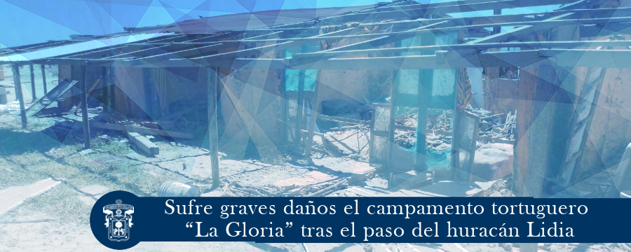 Sufre graves daños el campamento tortuguero “La Gloria” tras el paso del huracán Lidia