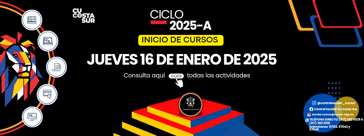 Fechas calendario 2025-A CU Costa Sur