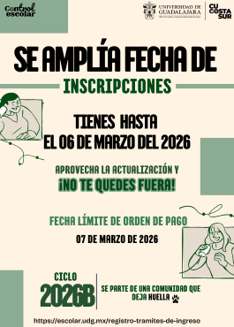 Ampliación de fecha de inscripciones 26-A
