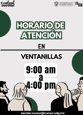 Atención alumnos ventanilla horario