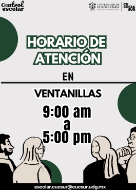 Atención alumnos ventanilla horario