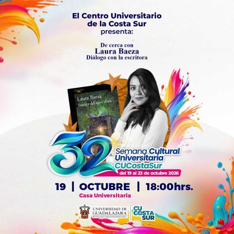 De cerca con "Laura Baeza" Diálogo con la escritora 18:00 horas