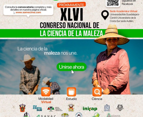 Este viernes 10 de octubre concluye el XLVI Congreso Nacional de la Ciencia de la Maleza donde el CUCostaSur participa como sede virtual en encuentro internacional
