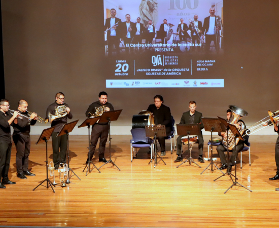 Jalisco Brass deslumbra en la apertura de la 31ª Semana Cultural Universitaria del CU Costa Sur